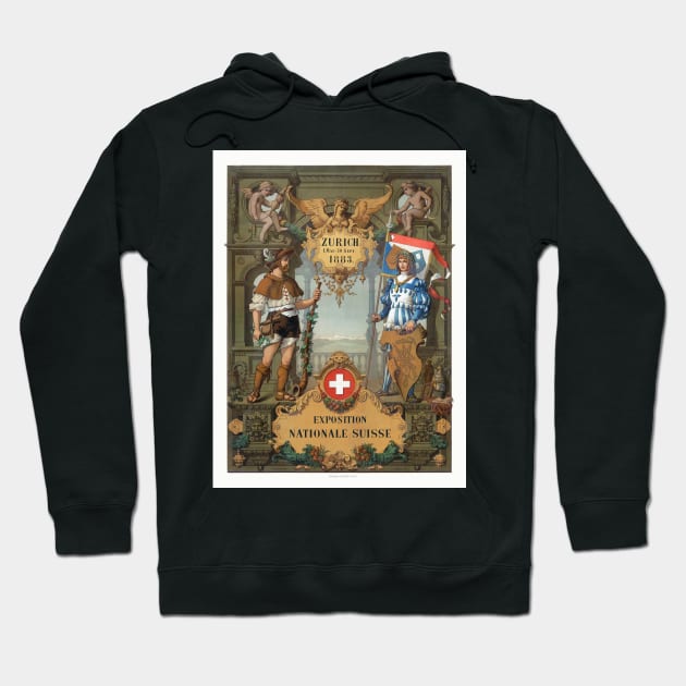 Zurich 1883 Exposition Nationale Suisse Vintage Poster Hoodie by vintagetreasure